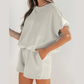 Hadlee Grey Puffy Loose Top Drawstring Shorts 2pcs Outfit
