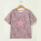 Soph Pink Leopard Retro Studded Star Patch Loose Tee