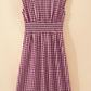 SALE!!!  Blakely Red Plaid Print Full Zipper Cinched Waist Fit Flare Sleeveless Maxi Dress
