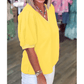 Tula Yellow V Neck Short Puff Sleeve Blouse