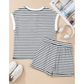 SALE!!!  Nansi Black Stripe Half Buttons Top and Shorts Set