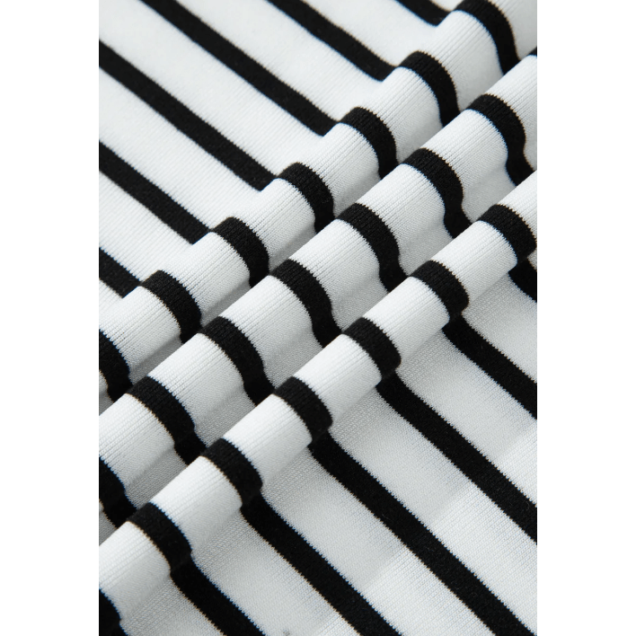 SALE!!!  Nansi Black Stripe Half Buttons Top and Shorts Set