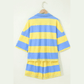Kessy Yellow Seam Detail Half Zip Tee Casual Shorts 2pcs Set