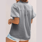 Kaycee Black Striped Ruffle Short Bubble Sleeve Shirt