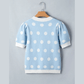Lauri Blue Polka Dot Puff Short Sleeve Sweater