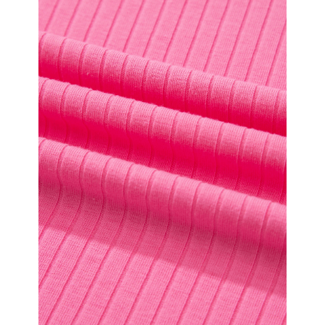 Charlotte Pink Soft Ribbed Color Block Trim Casual Short Set