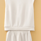 Cathy Oatmeal Quarter Zip Sleeveless Top Drawstring Shorts Casual 2pcs Outfit