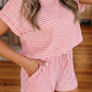 Nadine Pink Breathable Textured Knit Short 2pcs Set