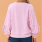 Olla Raw Seam Lace Detail Loose Casual Sweatshirt