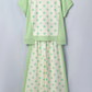 Adele Green Color Block Patchwork Polka Dot Wide Leg Pant Set