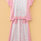 Adele Pink Color Block Patchwork Polka Dot Wide Leg Pant Set