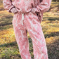 Naylah Pink Abstract Floral Print Loose Pullover Drawstring Pants 2pcs Set