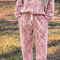Naylah Pink Abstract Floral Print Loose Pullover Drawstring Pants 2pcs Set