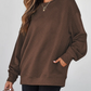 Madisyn Coffee Textured Round Neck Drop Shoulder Pullover Sweatshirt