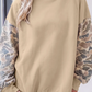 Angel Beige Camouflage Sleeve Crewneck Baggy Pullover Sweatshirt