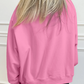 Hot Pink Oversized Blessed Embroidered Mock Neck Sweatshirt