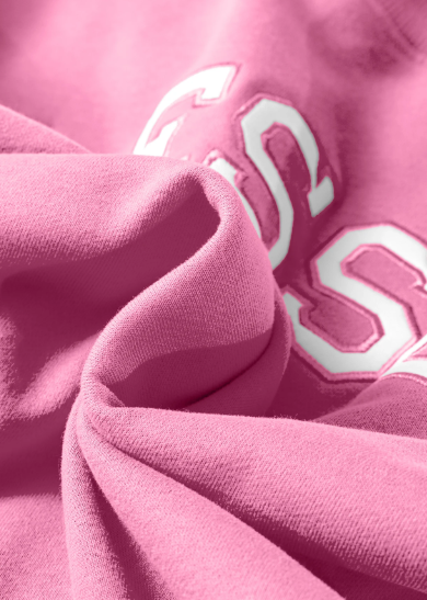 Hot Pink Oversized Blessed Embroidered Mock Neck Sweatshirt