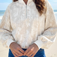 JoBeth Khaki Camouflage Print Quarter-Zip Drop Shoulder Long Sleeve Sweatshirt