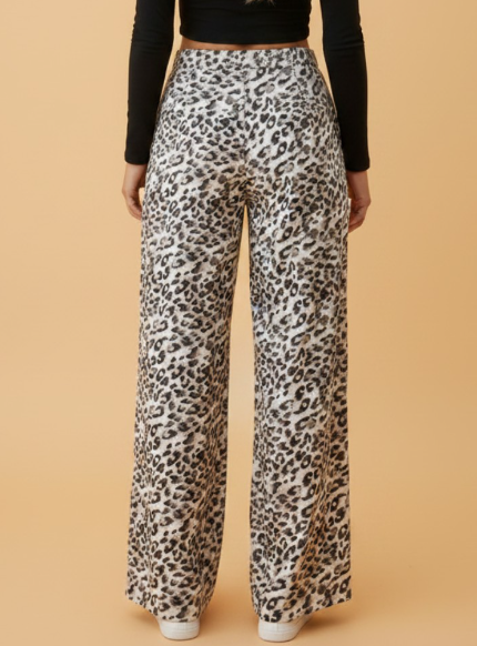 Shenaye Leopard Print Wide Leg Full Length Pants