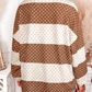 Lesley Brown Polka Dot Patchwork Colorblock Long Sleeve Top