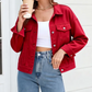 Esmae Red Denim Button Up Jacket