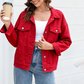 Esmae Red Denim Button Up Jacket