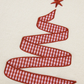 Racing Cream Stitched Detail Christmas Tree Holiday Casual Sweater