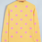 Allie Yellow Polka Dot Button Front Long Sleeve Sweater Cardigan