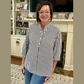 Emery Black Striped Half Sleeve Button-Up Shirt