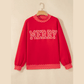 Merry Polka Dot Letter Print Contrast Trim Mock Neck Sweatshirt