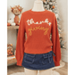 Thanksgiving Letter Graphic Crew Neck Sweater