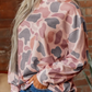 Adara Brown Camouflage Western Style Pullover Sweatshirt