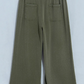 Velma Green Mineral Wash Seam Detail Flare Leg Drawstring Pants