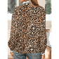 Dior Brown Wild Leopard Print Contrast Striped Frilled Trim Chic Shirt