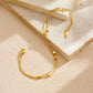Golden Geometric Accent Layered Bracelet