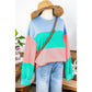 Ashlea Blossom Colorblock Patchwork Drop Shoulder Sweatshirt