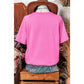 Anita Pink Striped Patch Front Casual Tee