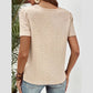 Bridy Apricot Lace Patchwork Hollow Round Neck Top