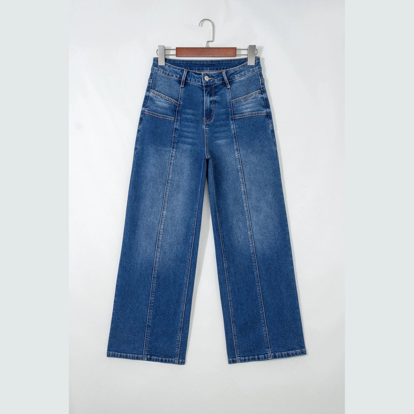 Alyssa Sky Blue Tailored Seam Detail Shift Jeans