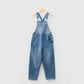 Abbie Dusk Blue Adjustable Buckle Barrel Denim Overalls