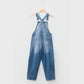 Abbie Dusk Blue Adjustable Buckle Barrel Denim Overalls