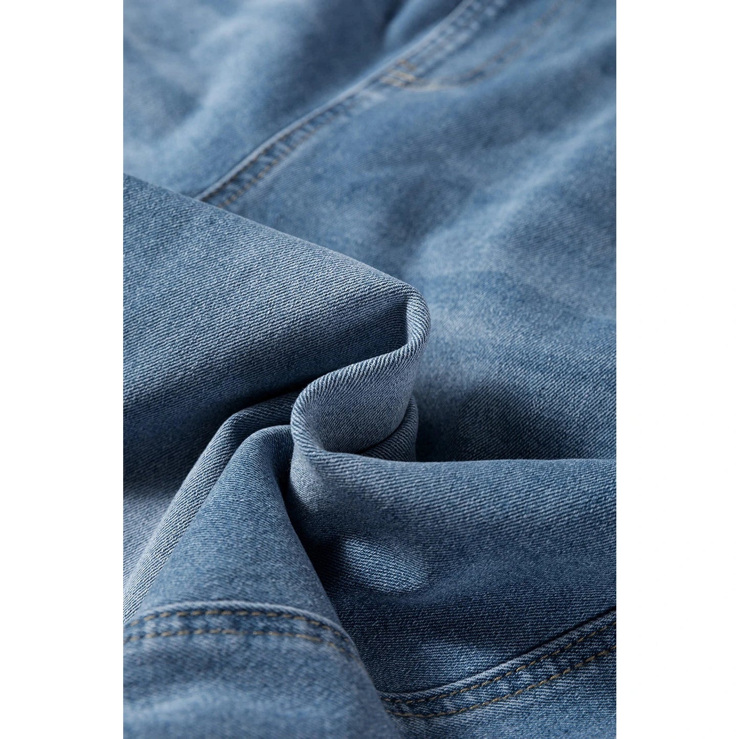 Abbie Dusk Blue Adjustable Buckle Barrel Denim Overalls