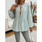 Addison Green Tie Front Babydoll Blouse
