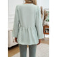 Addison Green Tie Front Babydoll Blouse