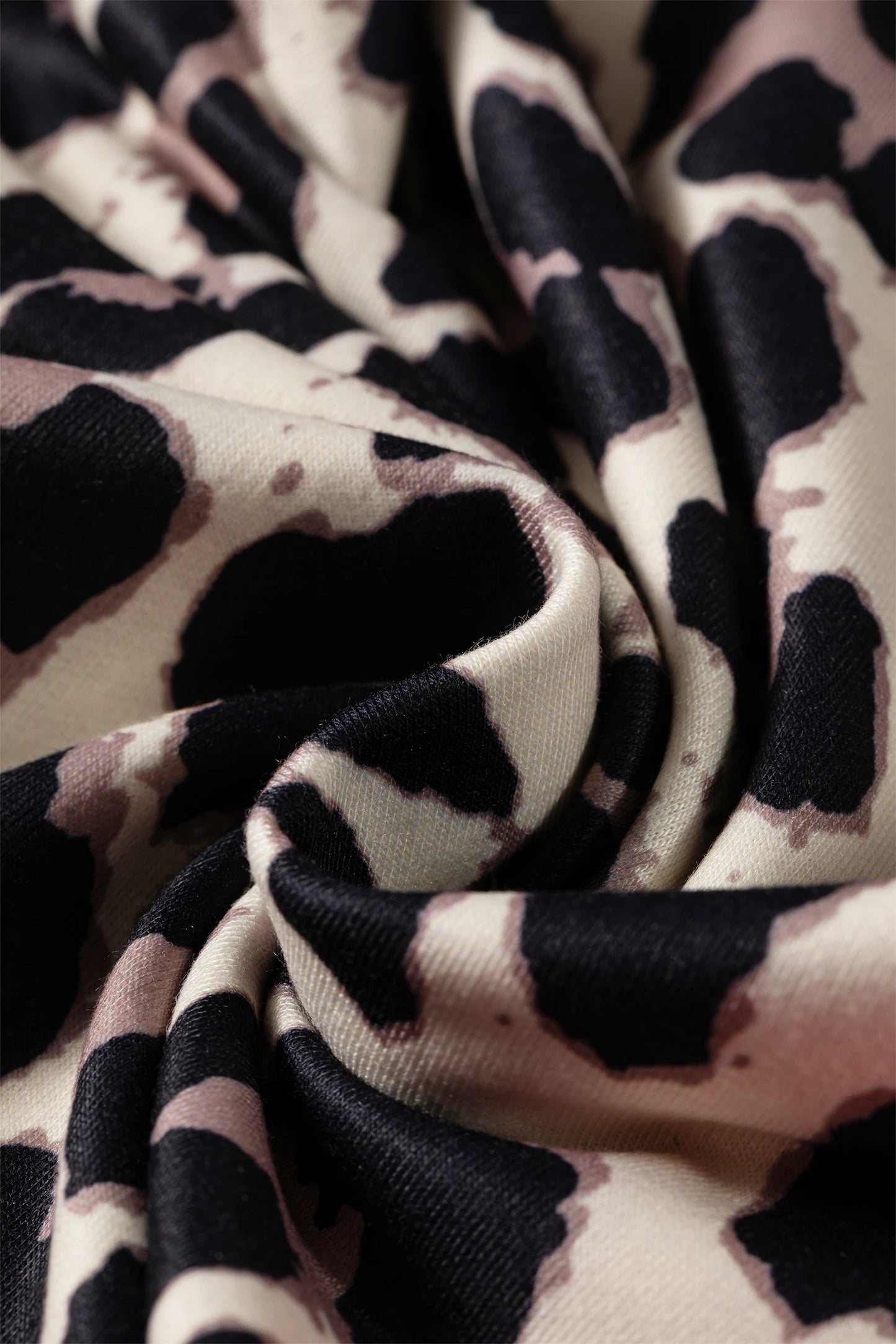 Addy Pink Contrast Detail Tie Waist Leopard Print Casual Pants