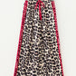 Addy Red Contrast Detail Tie Waist Leopard Print Casual Pants
