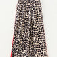 Addy Red Contrast Detail Tie Waist Leopard Print Casual Pants