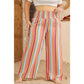 Adina Multicolor Striped Smocked High Waist Wide Leg Pants - S to 3X