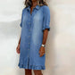 Agatha Chambray Button Up Ruffle Dress