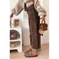 Aiden Coffee Studded Detail Straight Leg Casual Loose Jeans
